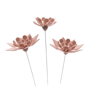 3 grafiske blomster - sart lyserd