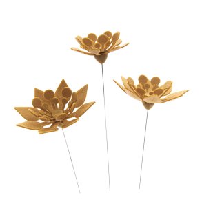 3 grafiske blomster - guld