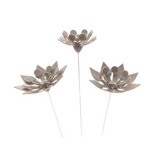 3 grafiske blomster - lys brun