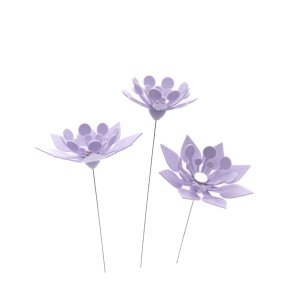 3 grafiske blomster - lys lilla 