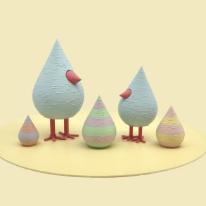 Mundr Pskefugle st - Pastel Bl