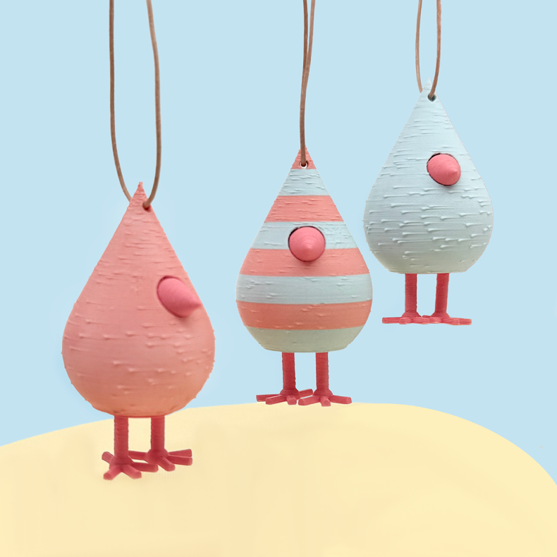 Mundr Hngefugle st - Pastel Bl/Flamingo 