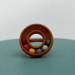 Mundr Donut Ring - Brun med farvede kugler 