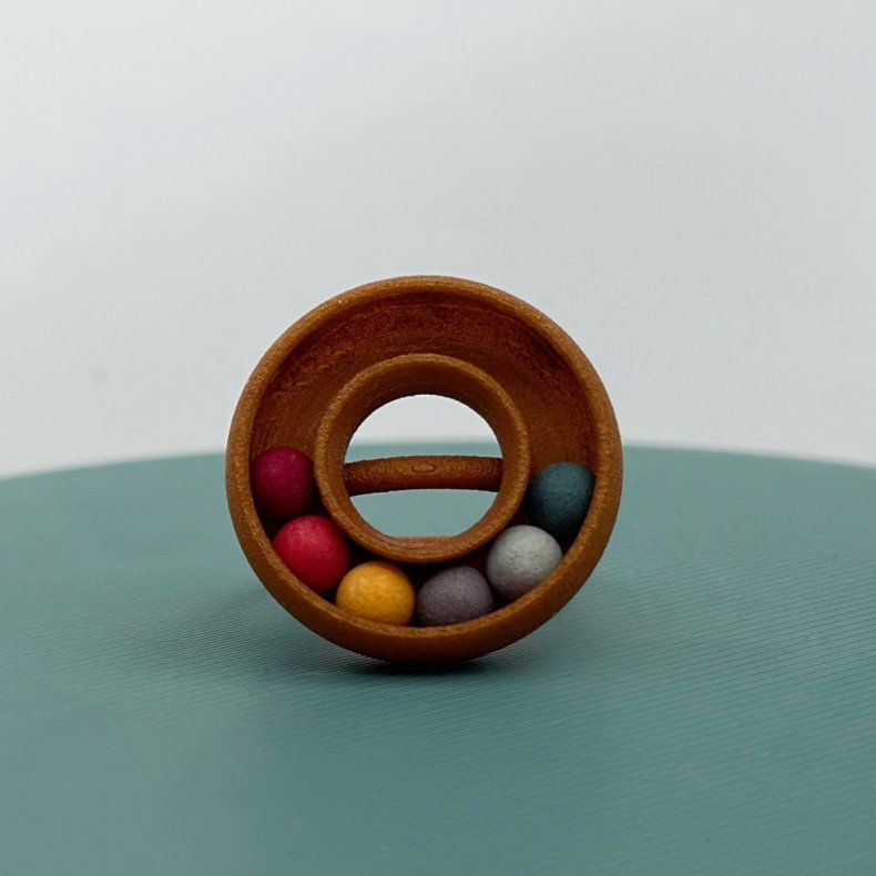 Mundr Donut Ring - Brun med farvede kugler 