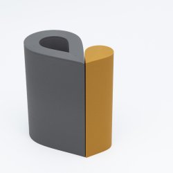 Mundr drbevase - gr og sennepsgul