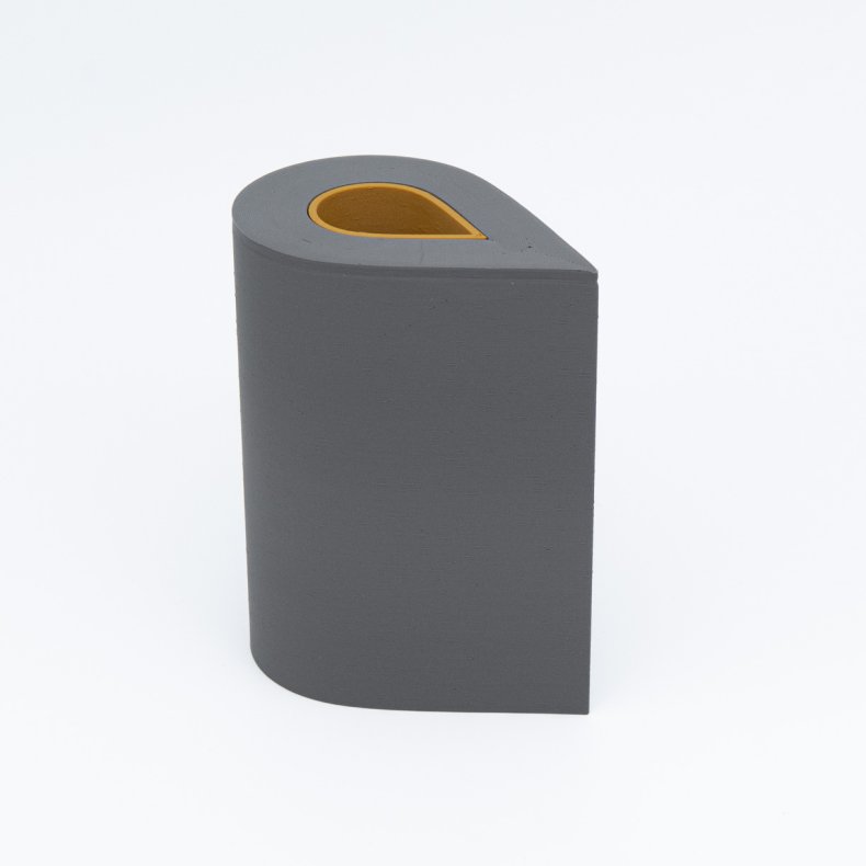 Mundr drbevase - gr og sennepsgul