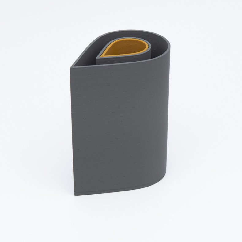 Mundr drbevase - gr og sennepsgul