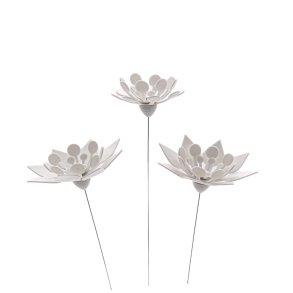 3 grafiske blomster - hvid