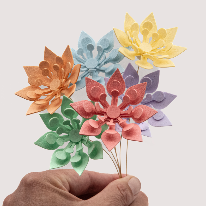 Mundr Grafiske blomster - pastelbuket