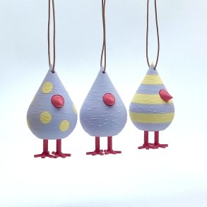 Mundr H�ngefugle s�t - 3 stk str Small - Pastel Lavendel/gul