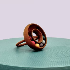 Mundr Donut Ring - Brun med farvede kugler 