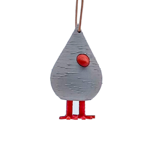 Fugl - H�ngefigur - Small - Gr� - Jul 