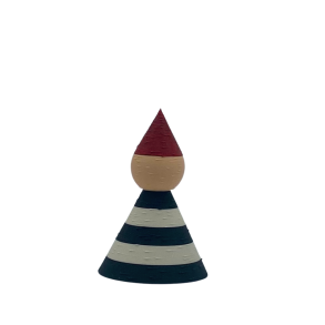 Nisse - Medium - Sort/hvid - Bordeaux hat 