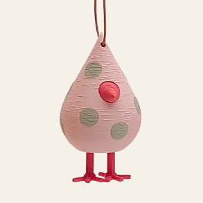 Mundr H�ngefugl - Medium - Pink med Mint Prikker