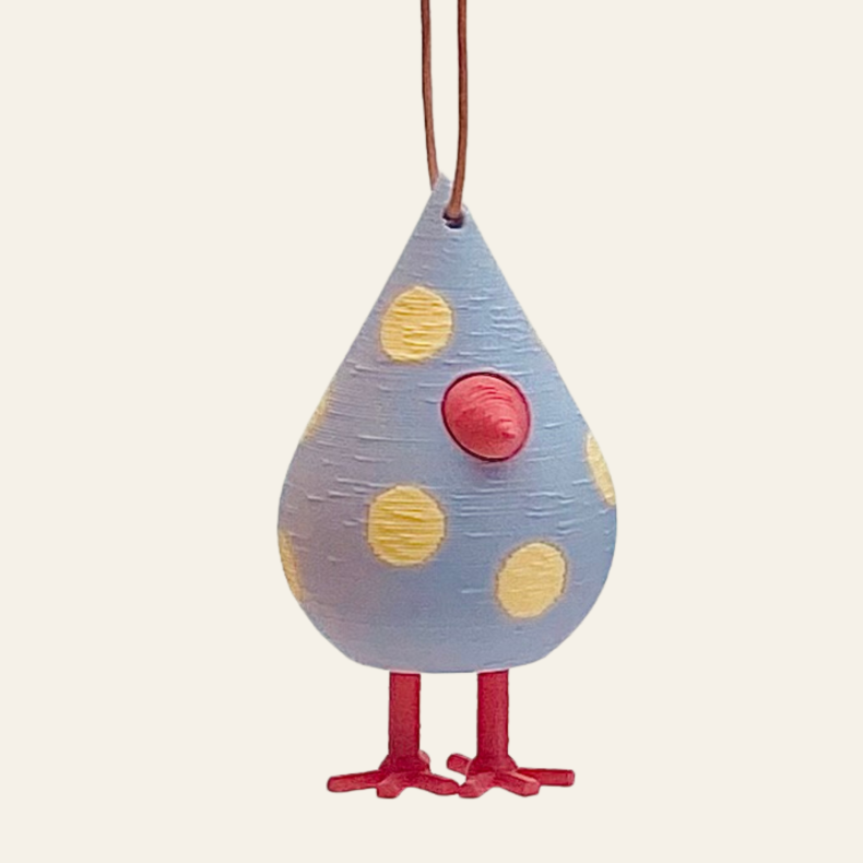 Mundr H�ngefugl - Medium - Lavendel med Pastel Gul Prikker