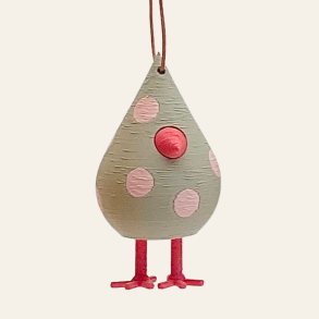 Mundr H�ngefugl - Medium - Mint med Pink Prikker