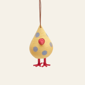 Mundr H�ngefugl - Small - Pastel Gul med Lavendel Prikker