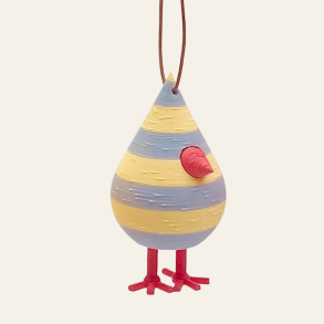 Mundr H�ngefugl - Medium - Pastel Gul og Lavendel Striber