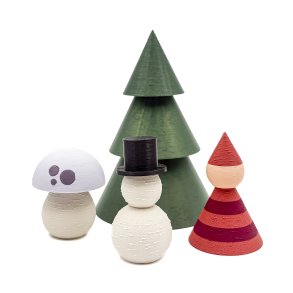 Mundr julest I - Lille skov Tr , Snemand, Svamp lavendel og Nisse terracotta/bordeaux 