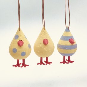 Mundr H�ngefugle s�t - 3 stk str Small - Pastel Gul