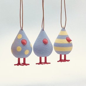 Mundr H�ngefugle s�t - 3 stk str Small - Pastel Lavendel/gul