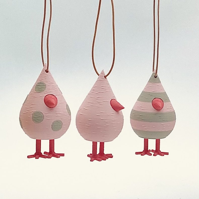 Mundr H�ngefugle s�t - 3 stk str Small - Pastel Lyser�d/Mint