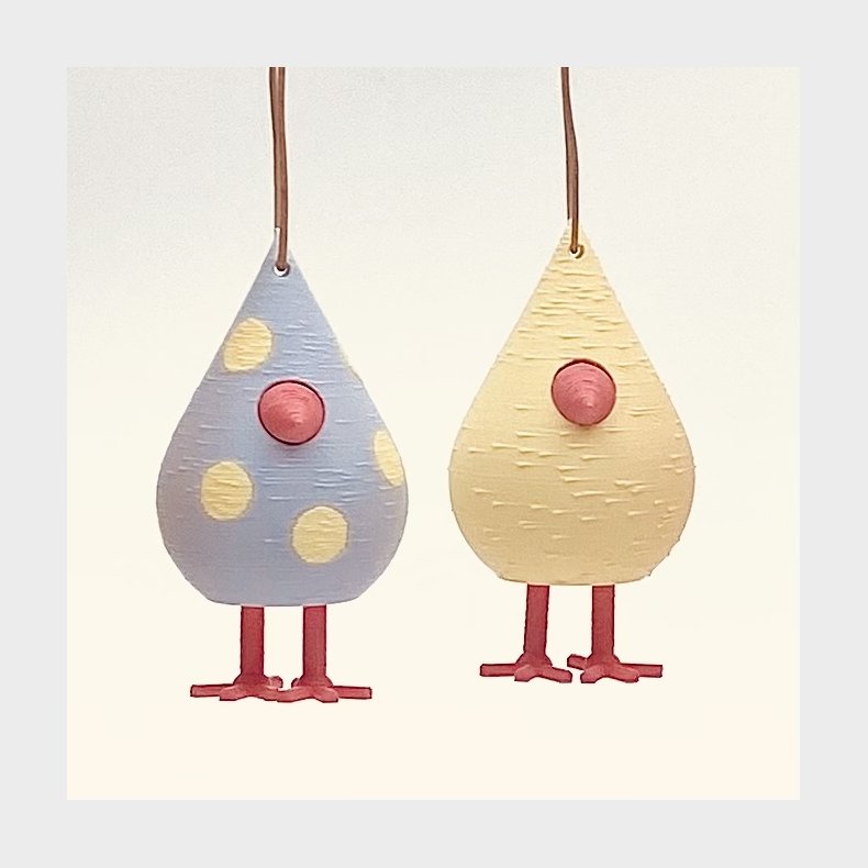 Mundr H�ngefugle S�t - 2 stk str Medium - Pastel Gul og Lavendel Prik