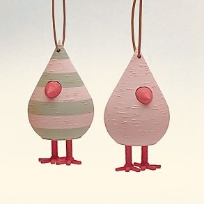 Mundr h�ngefugle S�t - 2 stk str Medium - Pastel Lyser�d og Lyser�d/Mint Strib