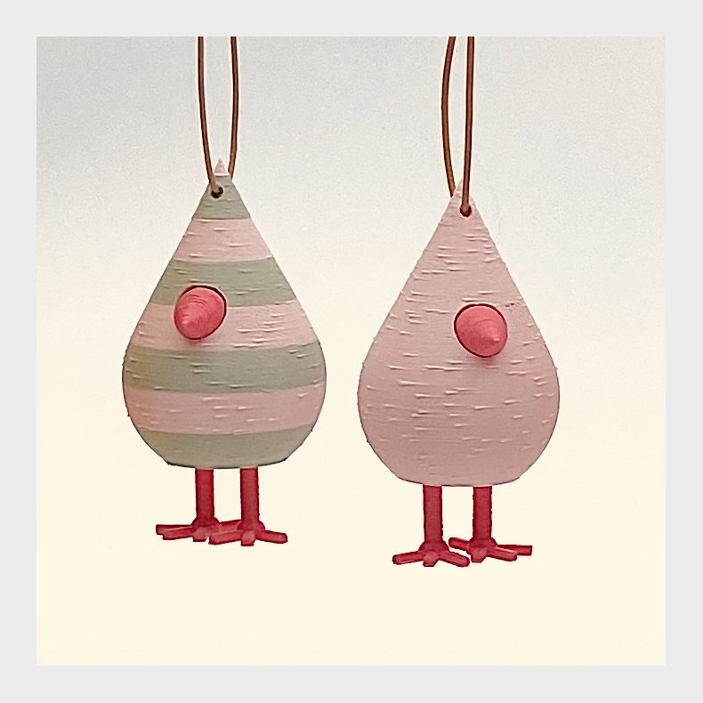 Mundr h�ngefugle S�t - 2 stk str Medium - Pastel Lyser�d og Lyser�d/Mint Strib