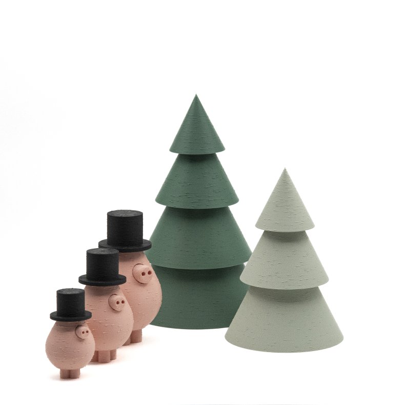 Mundr julegrise med hat st  strA+B+C