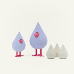 Mundr P�skefugle S�t med 2 fugle og 3 �g - Lilla