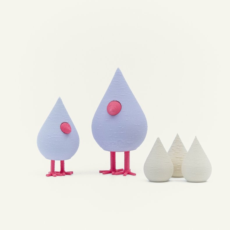 Mundr P�skefugle S�t med 2 fugle og 3 �g - Lilla